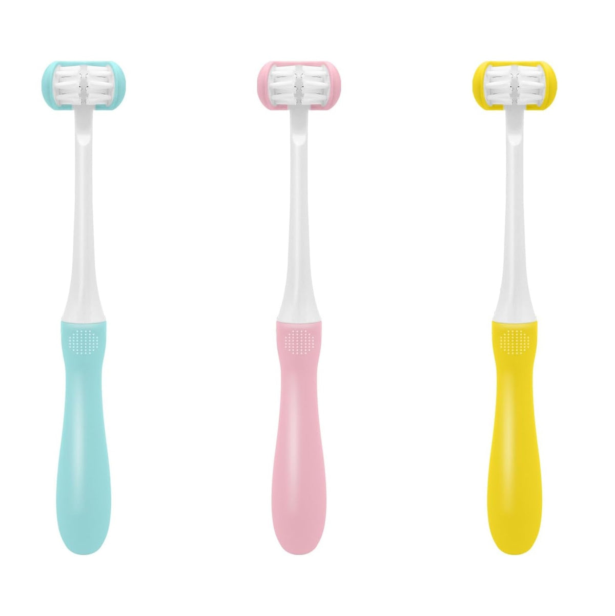 فرشاة أسنان ثلاثية الجوانب، فرشاة أسنان حساسة للتوحد، فرشاة أسنان للأطفال، فرشاة أسنان للسفر، 3 رؤوس فرشاة ذات شعيرات ناعمة للأطفال، فرشاة أسنان ناعمة للعناية بالأسنان واللثة #1023