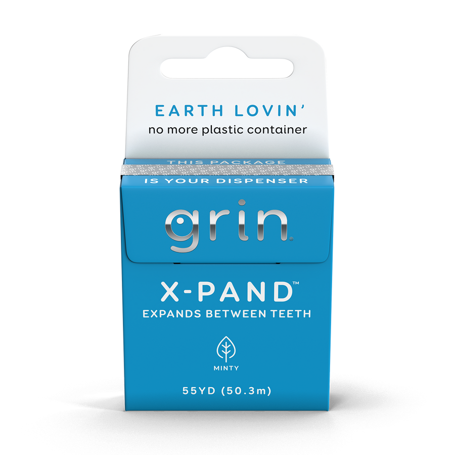 صندوق خيط تنظيف الأسنان GRIN X-Pand، يتوسع بين الأسنان، 55 ياردة (50.3 م) #825